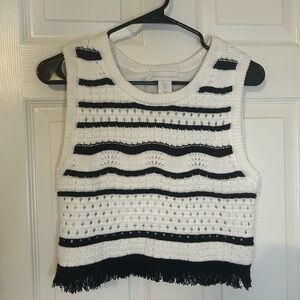 House of Harlow 1960 Black and White knit Crop Top